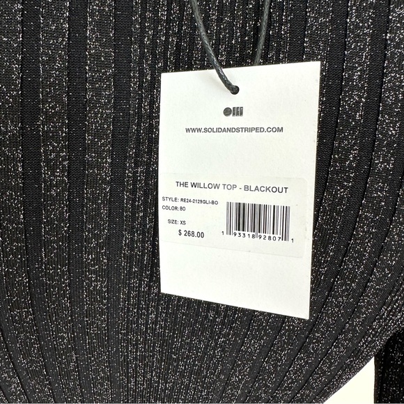 NWT!!! Solid and striped shimmer top size XS Retail 268$ - Picture 4 of 9